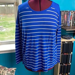 Blue boyfriend long sleeve tee shirt